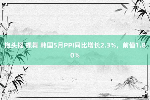 抱头摇 裸舞 韩国5月PPI同比增长2.3%，前值1.80%